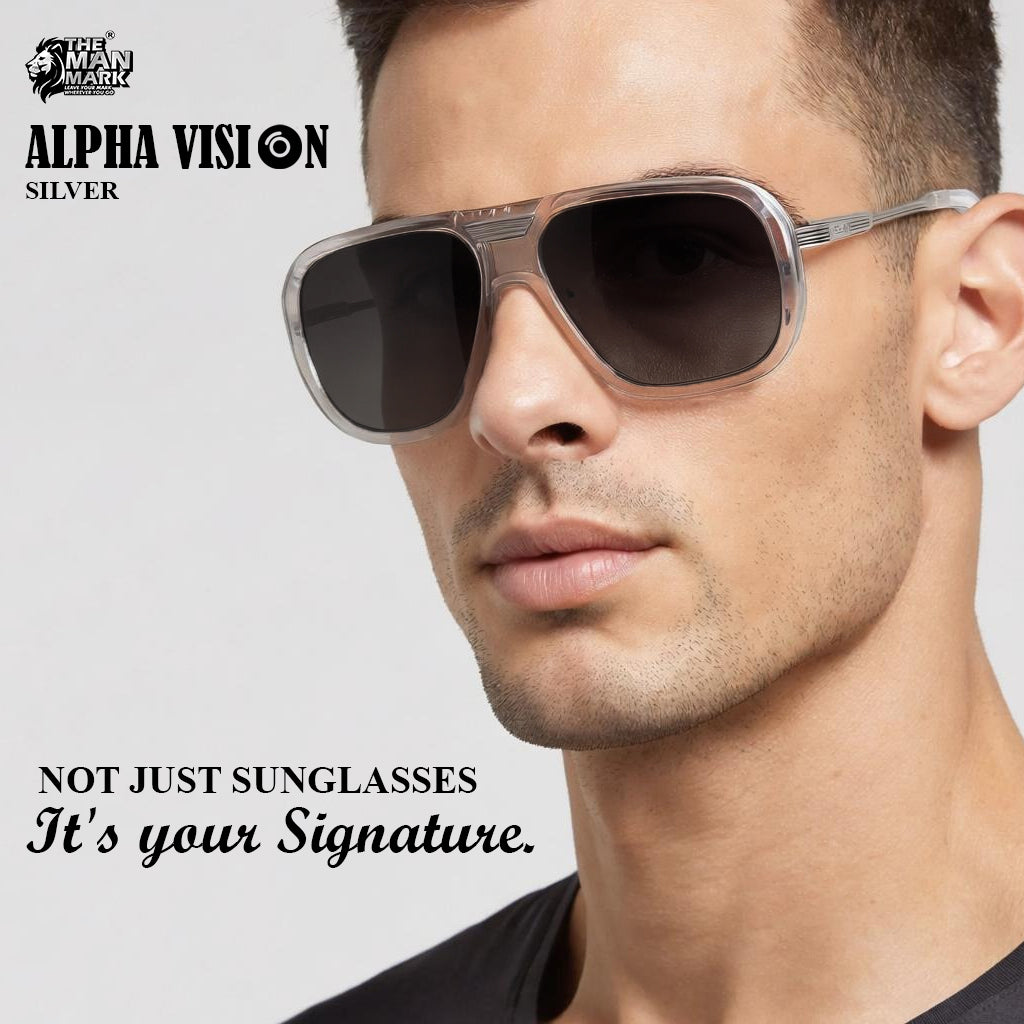 Alpha Vision Men’s Sunglasses – 4-Color Combo Pack (Black, Gold, Silver & Grey) | UV400 Protection, Impact Resistant, Lightweight & Premium Stylish Sunglasses