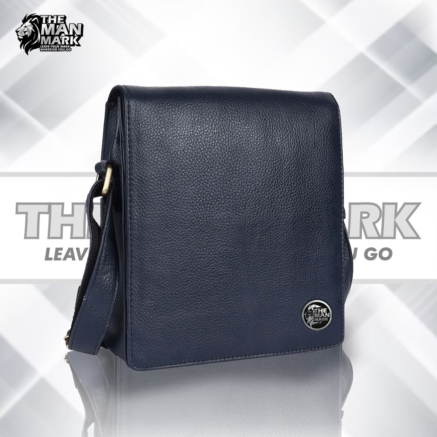 Leather Cross Body Sling Side Bag For Men With Adjustable Shoulder Strap - 1 Year Warranty