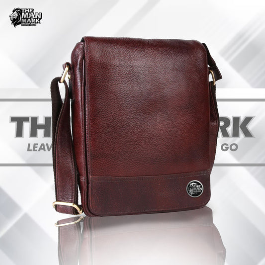 Premium Leather Sling Bag For Men - Adjustable Shoulder Strap - Ideal For Travel, College, and Office