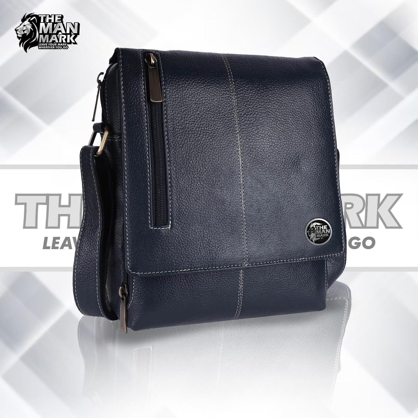 Premium Leather Sling Bag For Men - Adjustable Strap - 1 Year Warranty