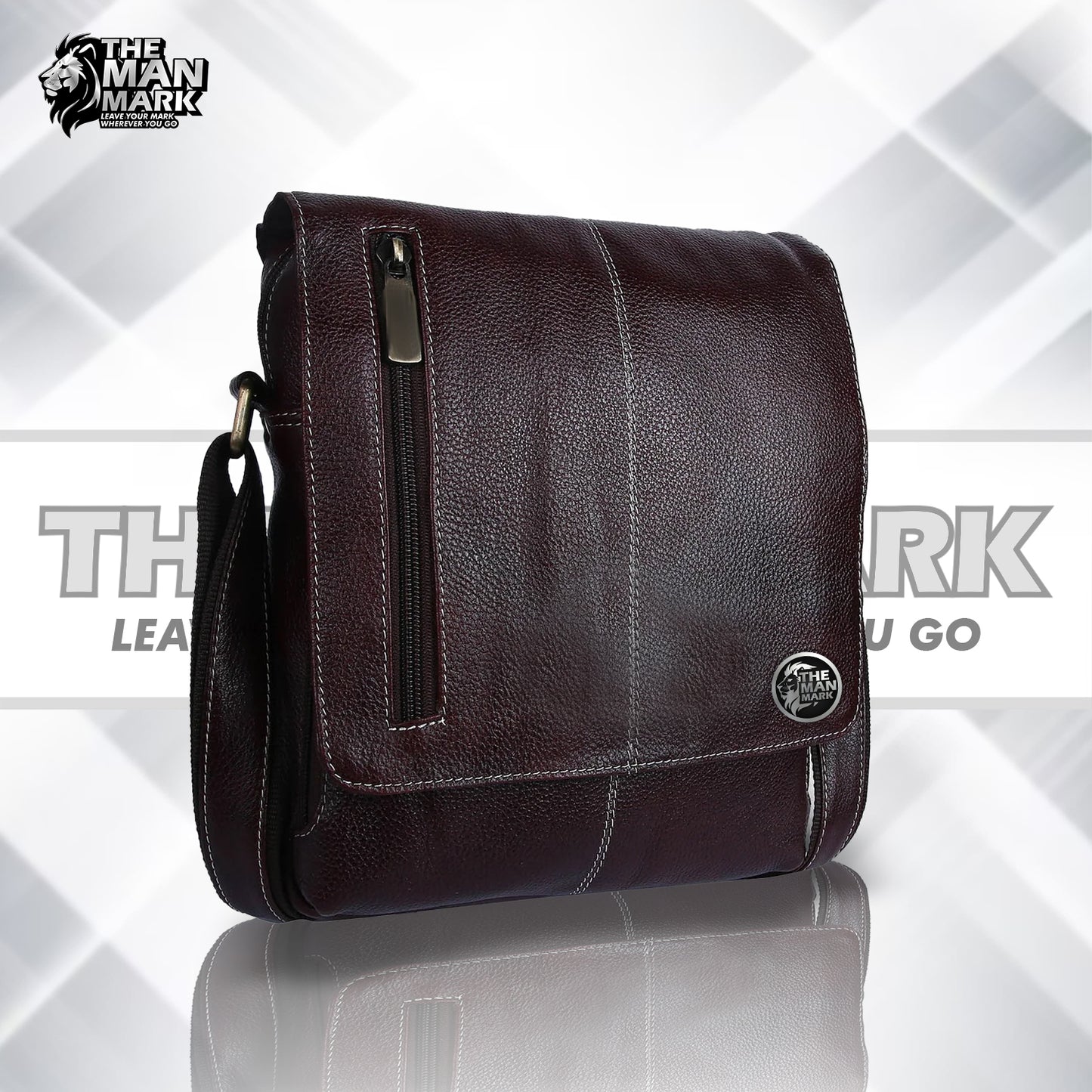 Premium Leather Sling Bag For Men - Adjustable Strap - 1 Year Warranty