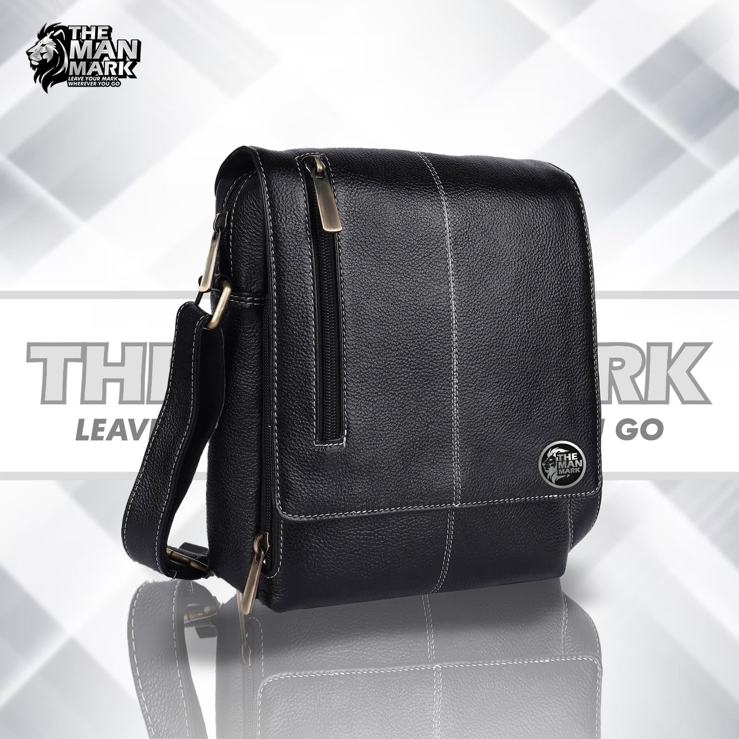 Premium Leather Sling Bag For Men - Adjustable Strap - 1 Year Warranty