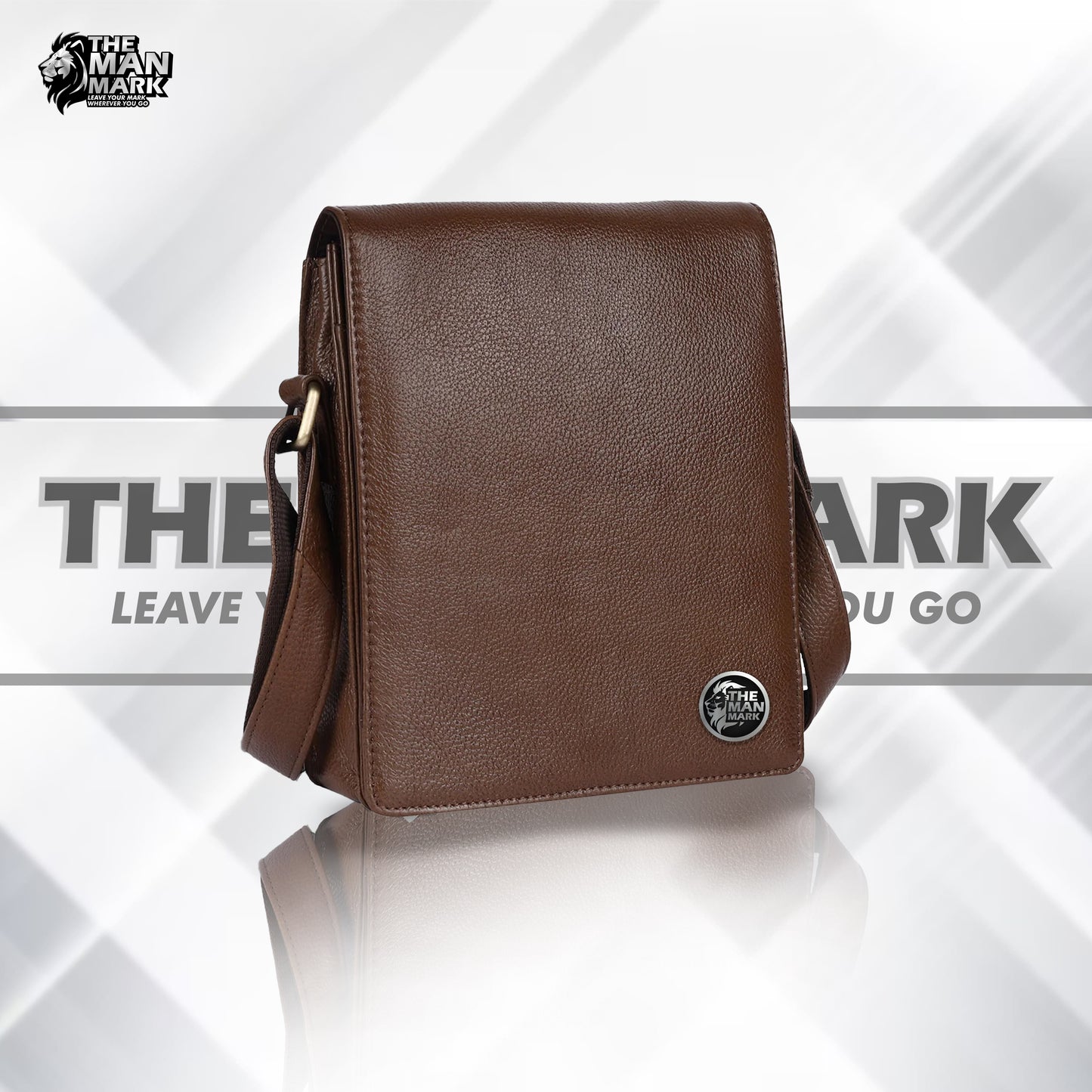 Leather Cross Body Sling Side Bag For Men With Adjustable Shoulder Strap - 1 Year Warranty