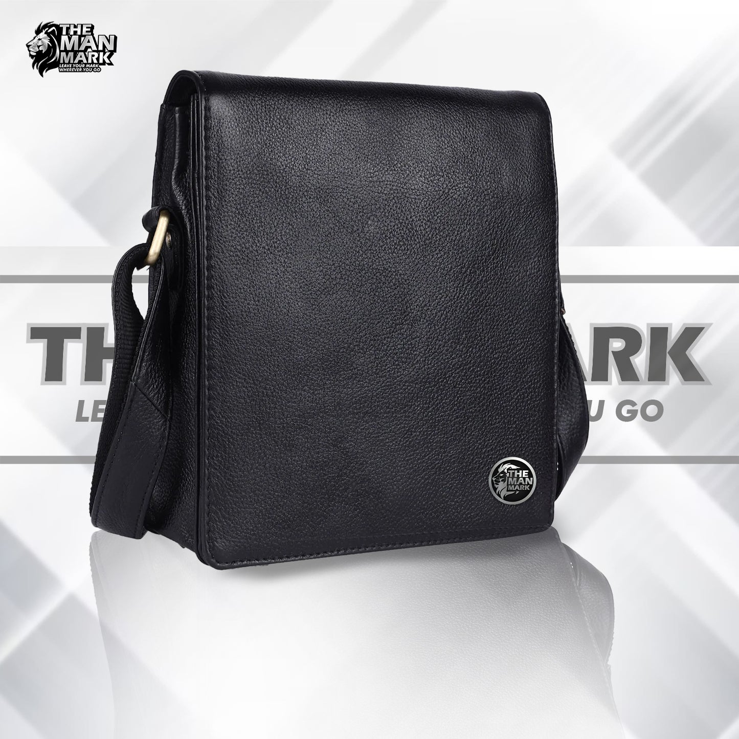 Leather Cross Body Sling Side Bag For Men With Adjustable Shoulder Strap - 1 Year Warranty