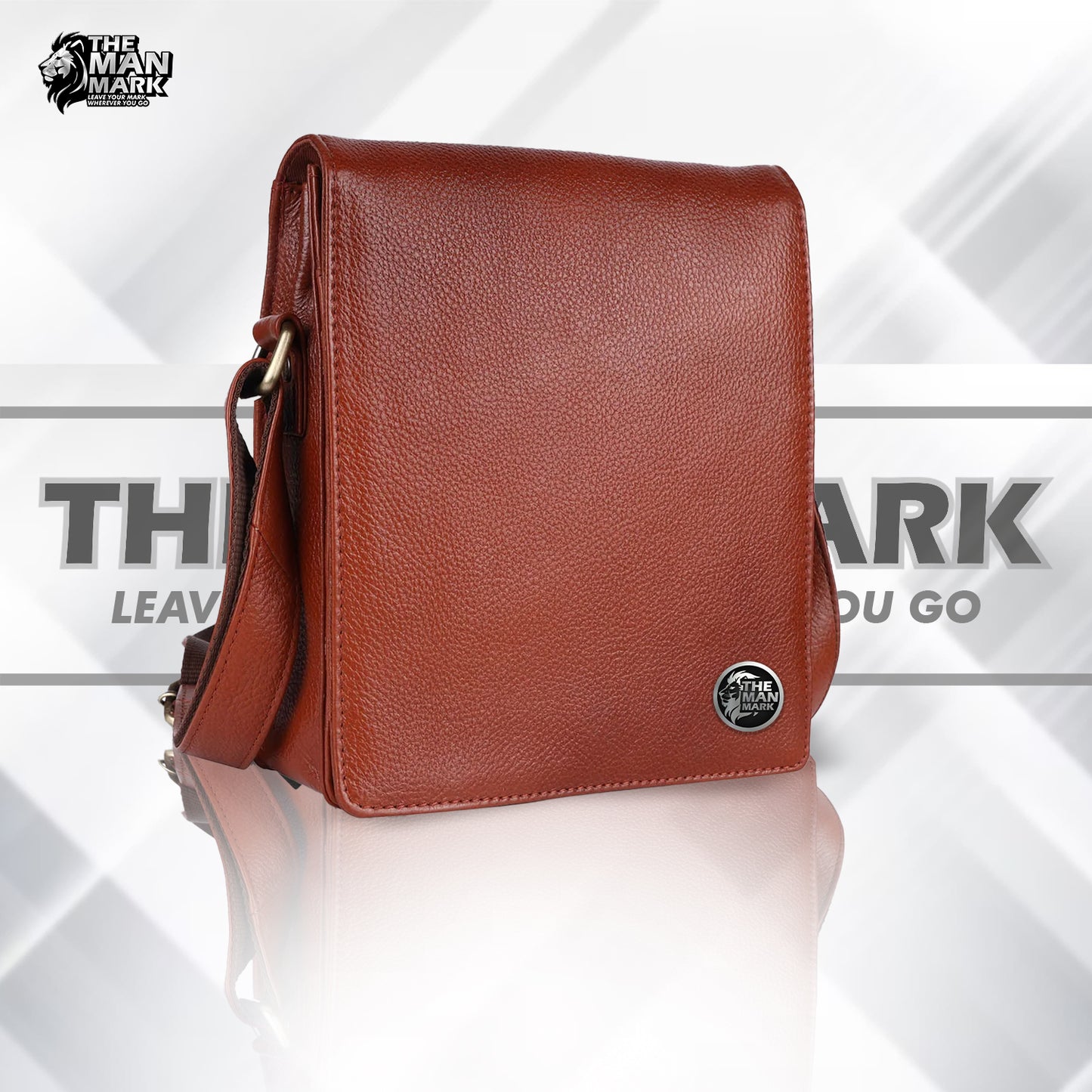 Leather Cross Body Sling Side Bag For Men With Adjustable Shoulder Strap - 1 Year Warranty