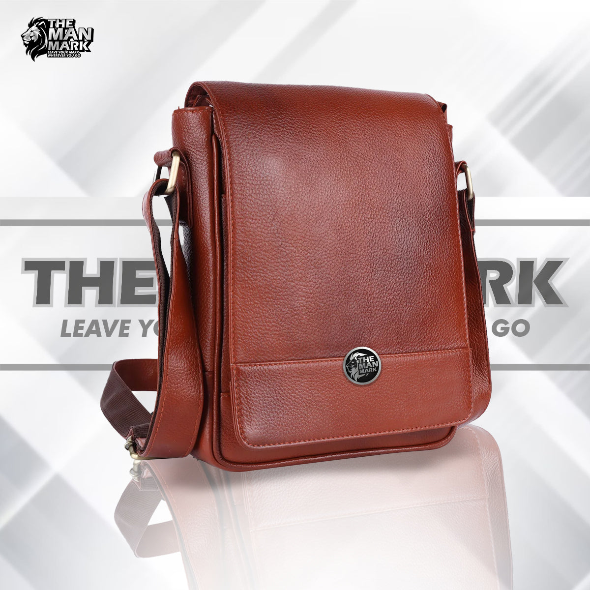 Premium Leather Sling Bag For Men - Adjustable Shoulder Strap - Ideal For Travel, College, and Office