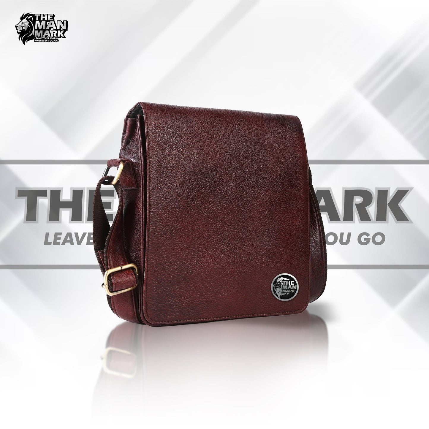 Leather Cross Body Sling Side Bag For Men With Adjustable Shoulder Strap - 1 Year Warranty