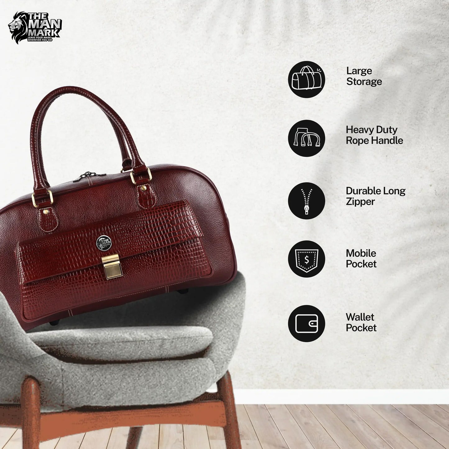 Genuine Leather Brown Travel Bag/Travel Bags for Luggage/Cabin Luggage Bags for Flight/Leather Travel Bags