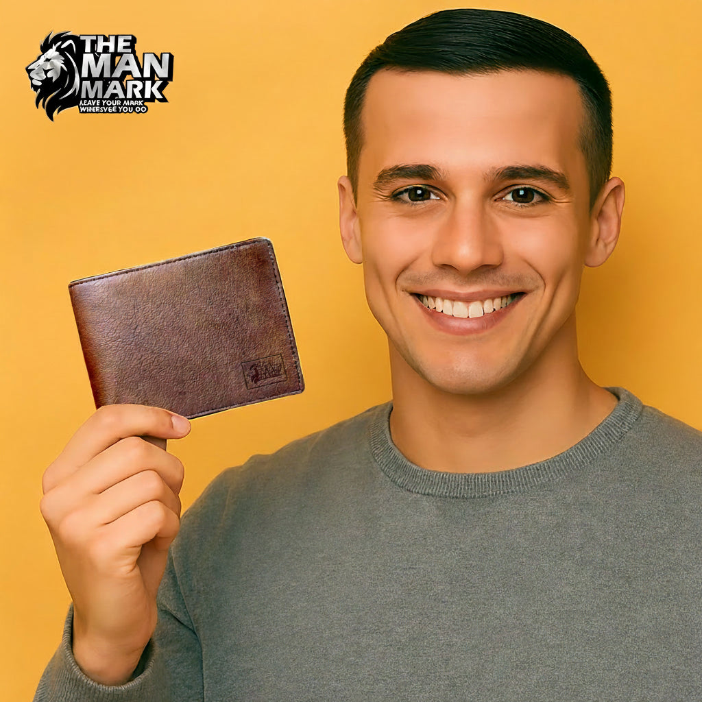 Bold Carry (Brown) Pu Leather Wallet- 3 Card Slots, 2 Currency Pockets, 2 Hidden Pocket, RFID Protection - Perfect Gift for Birthday, Valentine's Day, Father's Day, Brother's Day, Anniversary, Rakhi, Diwali etc.
