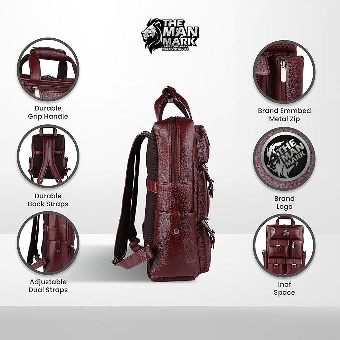 Genuine Leather Travel Backpack/College Backpack for Men and Women Stylish, Durable, and Spacious Bag with