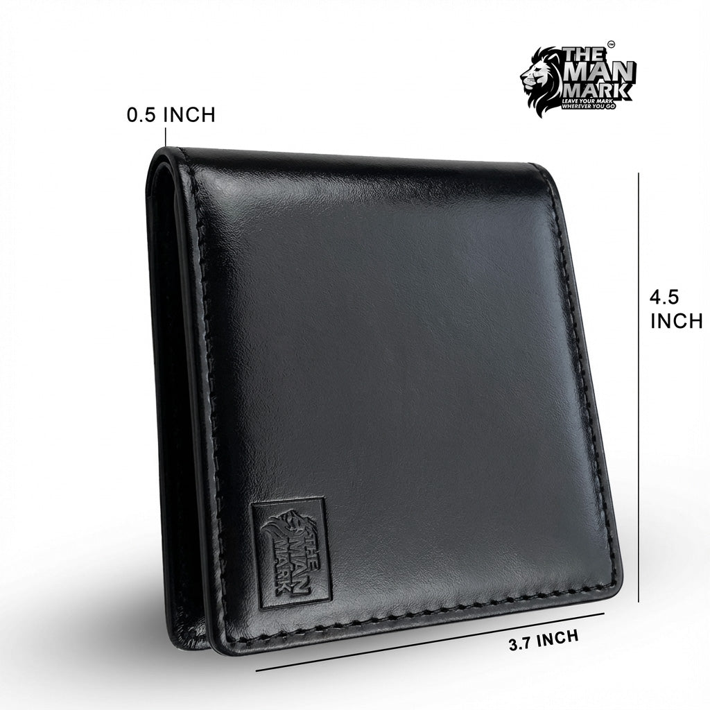 Black Executive Mark Premium Leather Wallet - 7 Card Slots, 2 Currency Pockets, RFID Protection - Perfect Gift for Birthday, Valentine's Day, Father's Day, Brother's Day, Anniversary, Rakhi, Diwali etc