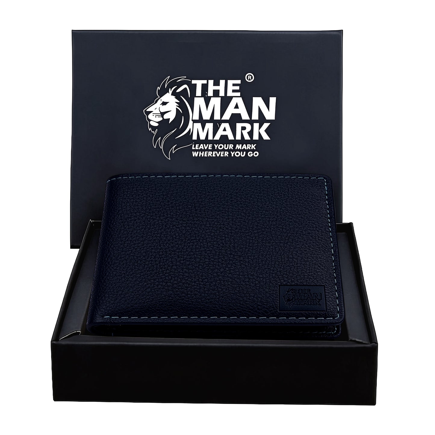 Blue Executive Mark  Premium Leather Wallet - 7 Card Slots, 2 Currency Pockets, RFID Protection - Perfect Gift for Birthday, Valentine's Day, Father's Day, Brother's Day, Anniversary, Rakhi, Diwali etc