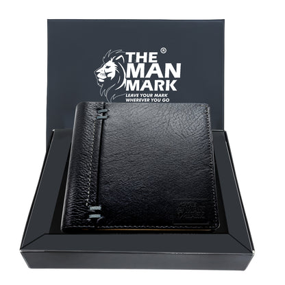 Signature (Black) Premium Leather Wallet - 12 Card Slots, 2 Currency Pockets, RFID Protection - Perfect Gift for Birthday, Valentine's Day, Father's Day, Brother's Day, Anniversary, Rakhi, Diwali etc