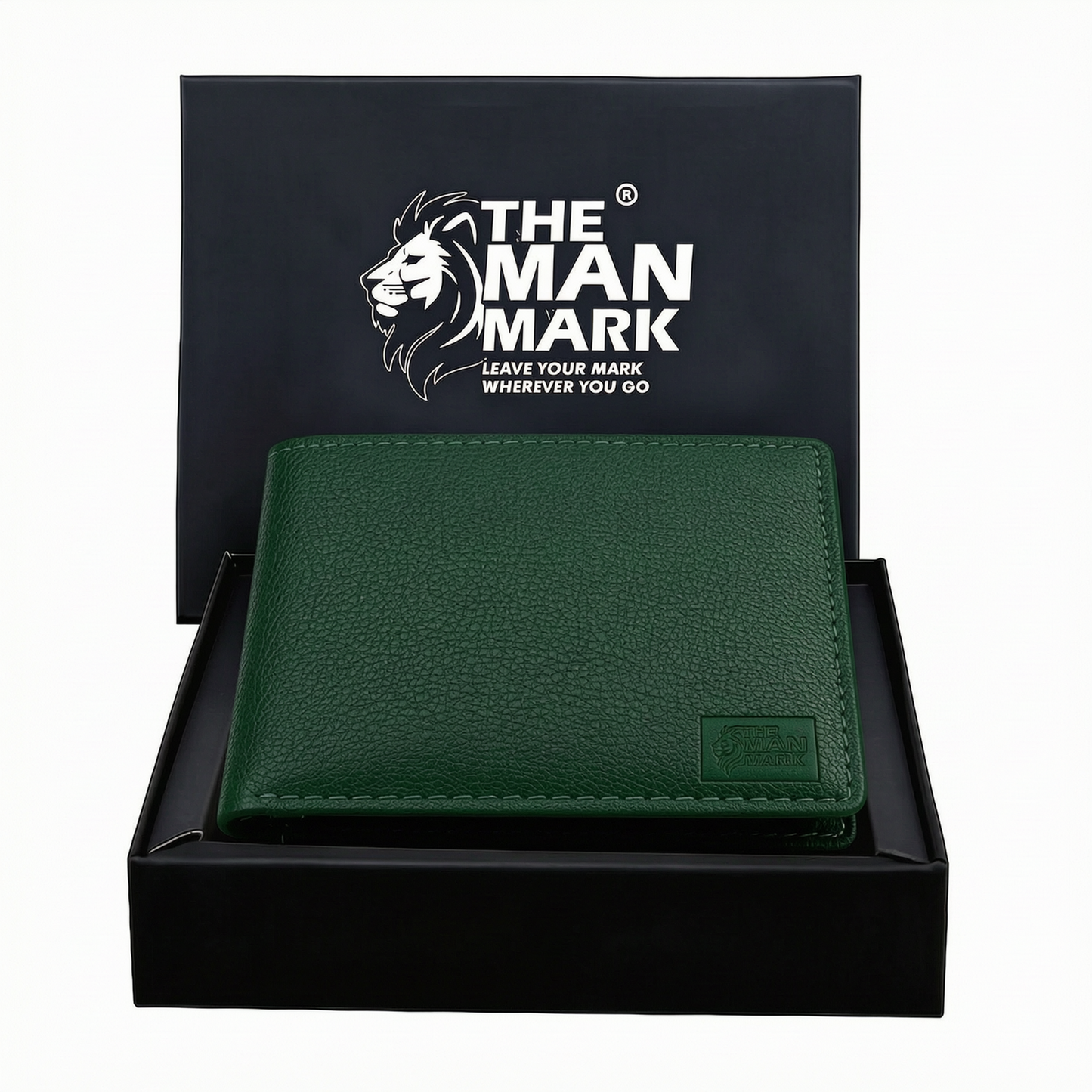 Green Executive Mark  Premium Leather Wallet - 7 Card Slots, 2 Currency Pockets, RFID Protection - Perfect Gift for Birthday, Valentine's Day, Father's Day, Brother's Day, Anniversary, Rakhi, Diwali etc