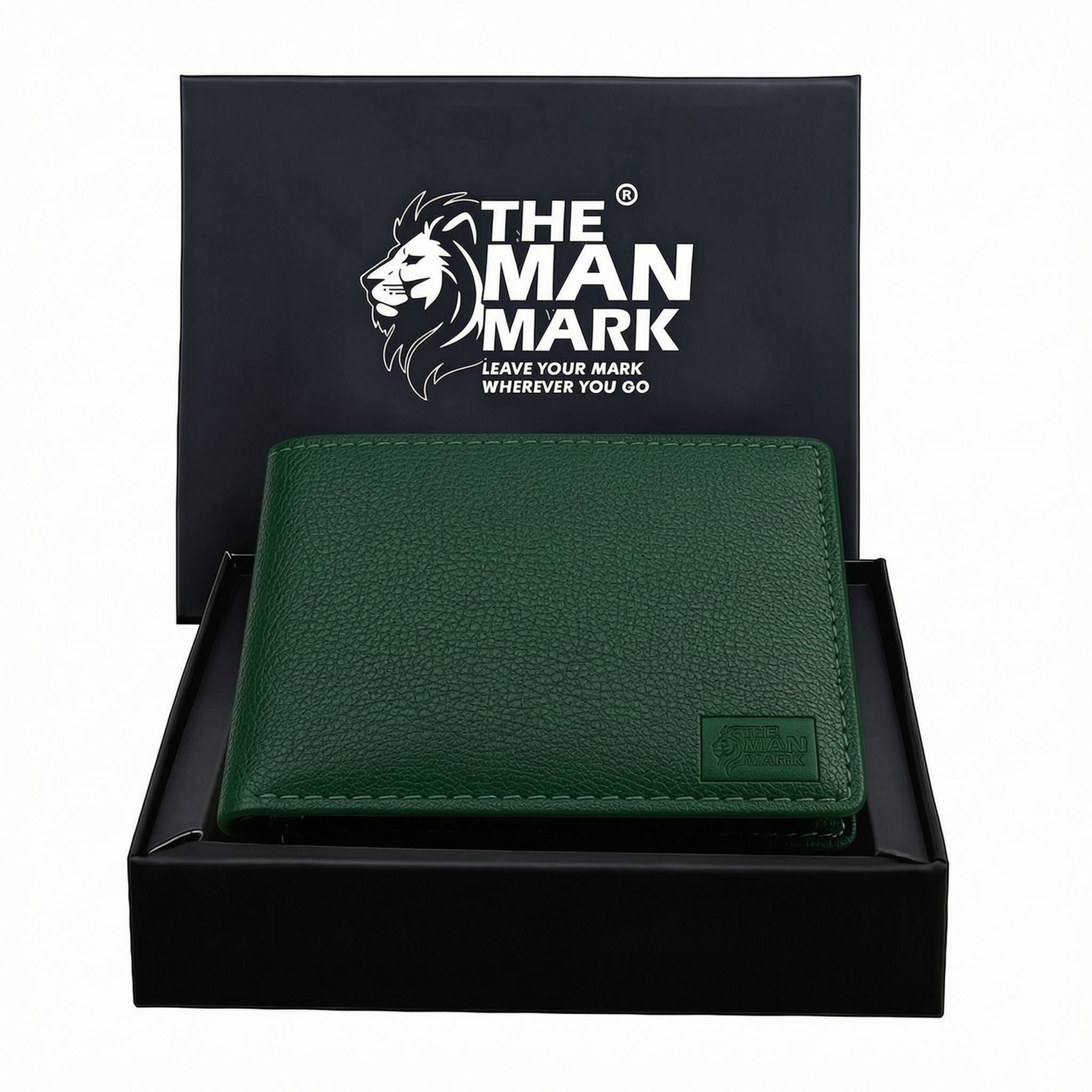 Green Executive Mark  Premium Leather Wallet - 7 Card Slots, 2 Currency Pockets, RFID Protection - Perfect Gift for Birthday, Valentine's Day, Father's Day, Brother's Day, Anniversary, Rakhi, Diwali etc
