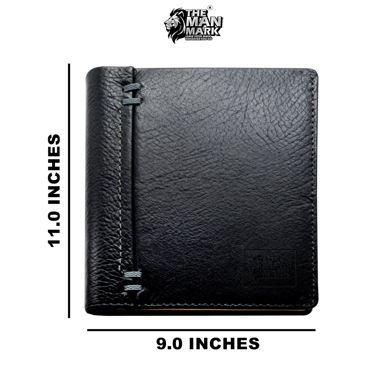 Signature (Black) Premium Leather Wallet - 12 Card Slots, 2 Currency Pockets, RFID Protection - Perfect Gift for Birthday, Valentine's Day, Father's Day, Brother's Day, Anniversary, Rakhi, Diwali etc