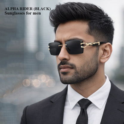 Black Sentinel Wallet, Alpha Rider Black Sunglasses & Professional Edge Black Belt – Premium Gift Combo for Men