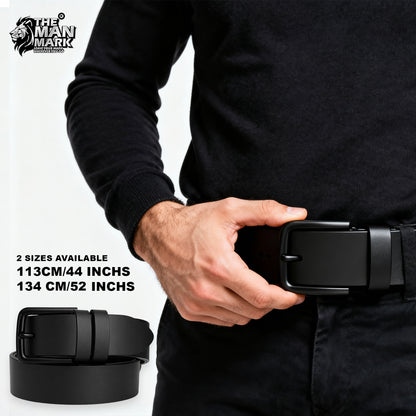 Black Executive Mark  Leather Wallet & Elite Office Belt Combo for Men