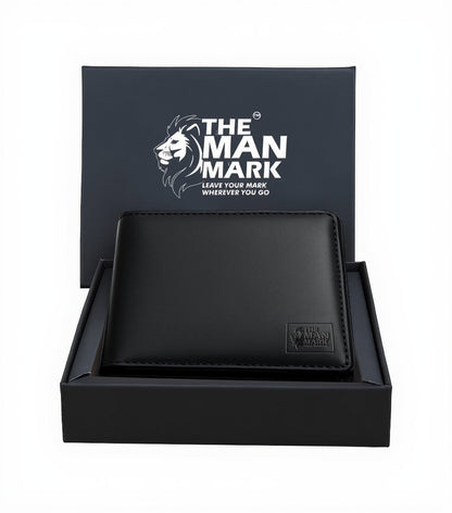 Black Executive Mark  Premium Leather Wallet - 7 Card Slots, 2 Currency Pockets, RFID Protection - Perfect Gift for Birthday, Valentine's Day, Father's Day, Brother's Day, Anniversary, Rakhi, Diwali etc