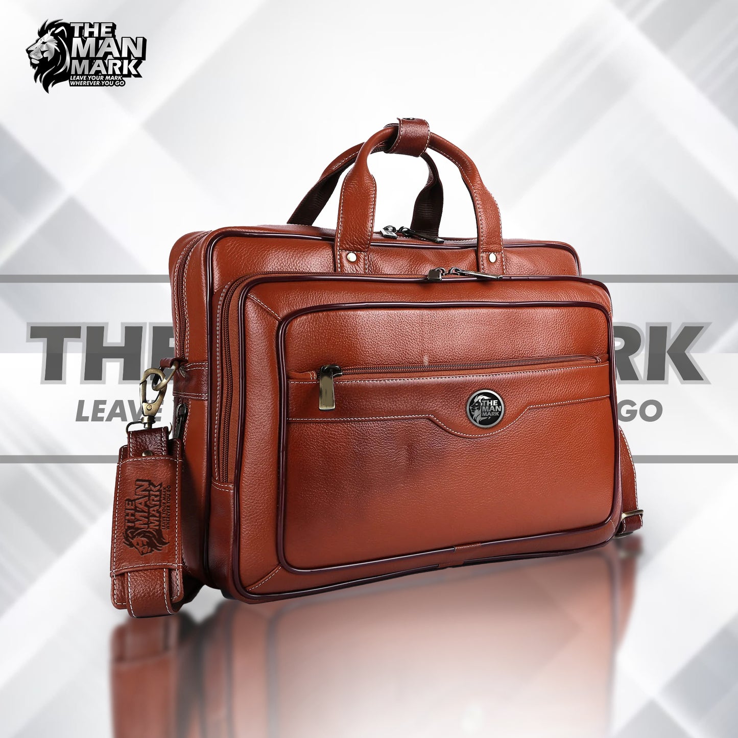 Laptop Bag for Men - Genuine Leather - Fits Upto 16 Inch Laptop