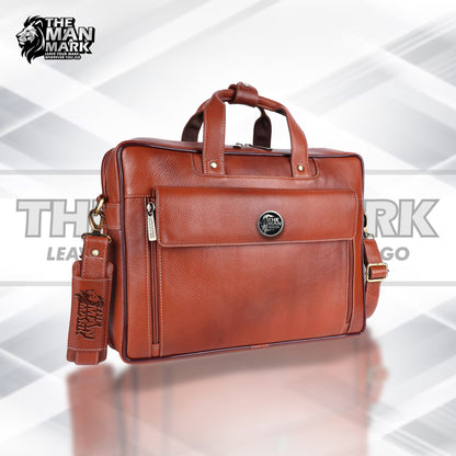 Genuine Leather Expandable Laptop Bag for Men with Adjustable Strap - Fits Upto 16 LaptopMacBook - 1 Year Warranty