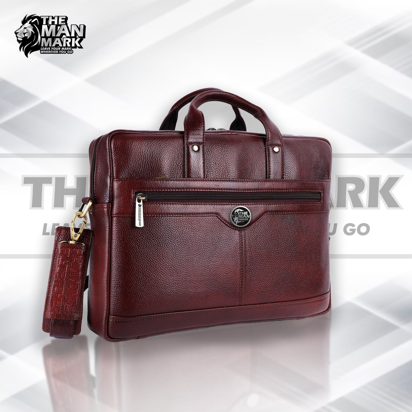 Laptop Bag for Men - Genuine Leather Office Bag with Multiple Compartments - Fits 14-16 Inch Laptop