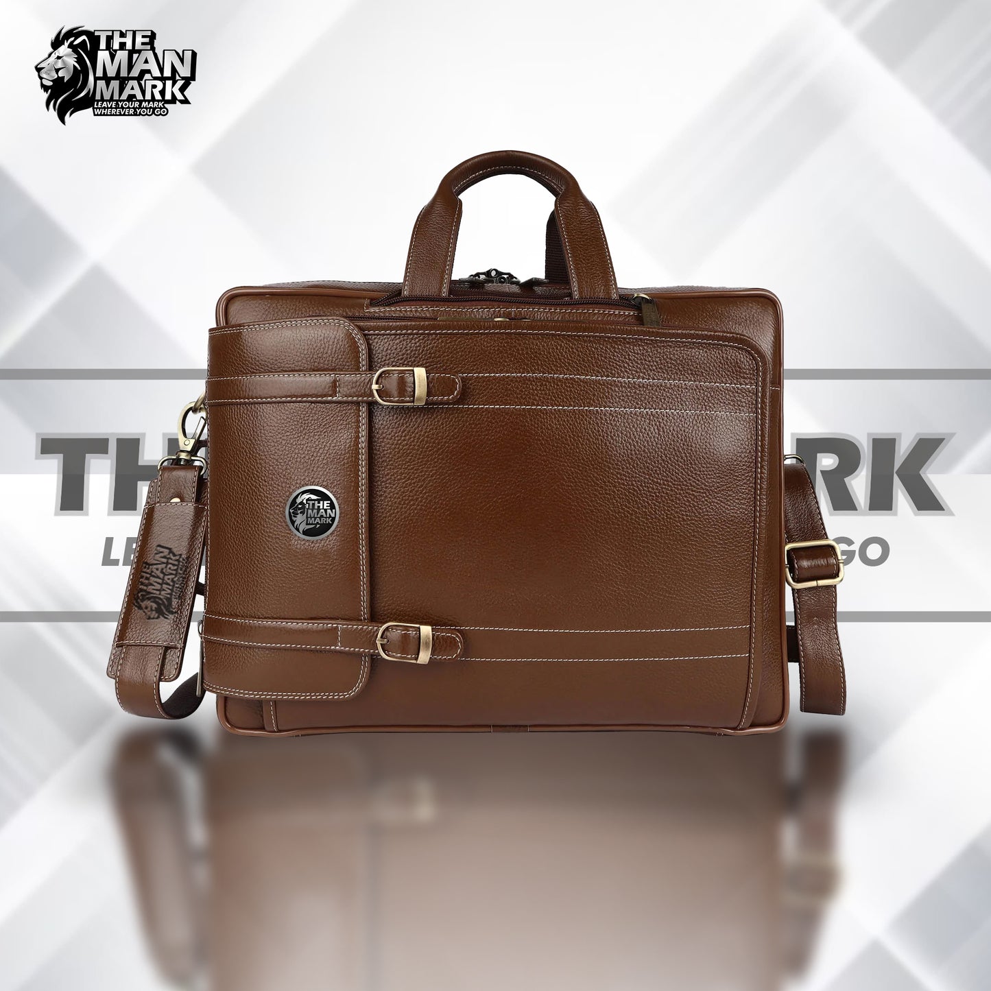 Laptop Bag for Men - Genuine Leather Office Bag - Fits upto 16 Inch LaptopMacBook - Messenger Bag