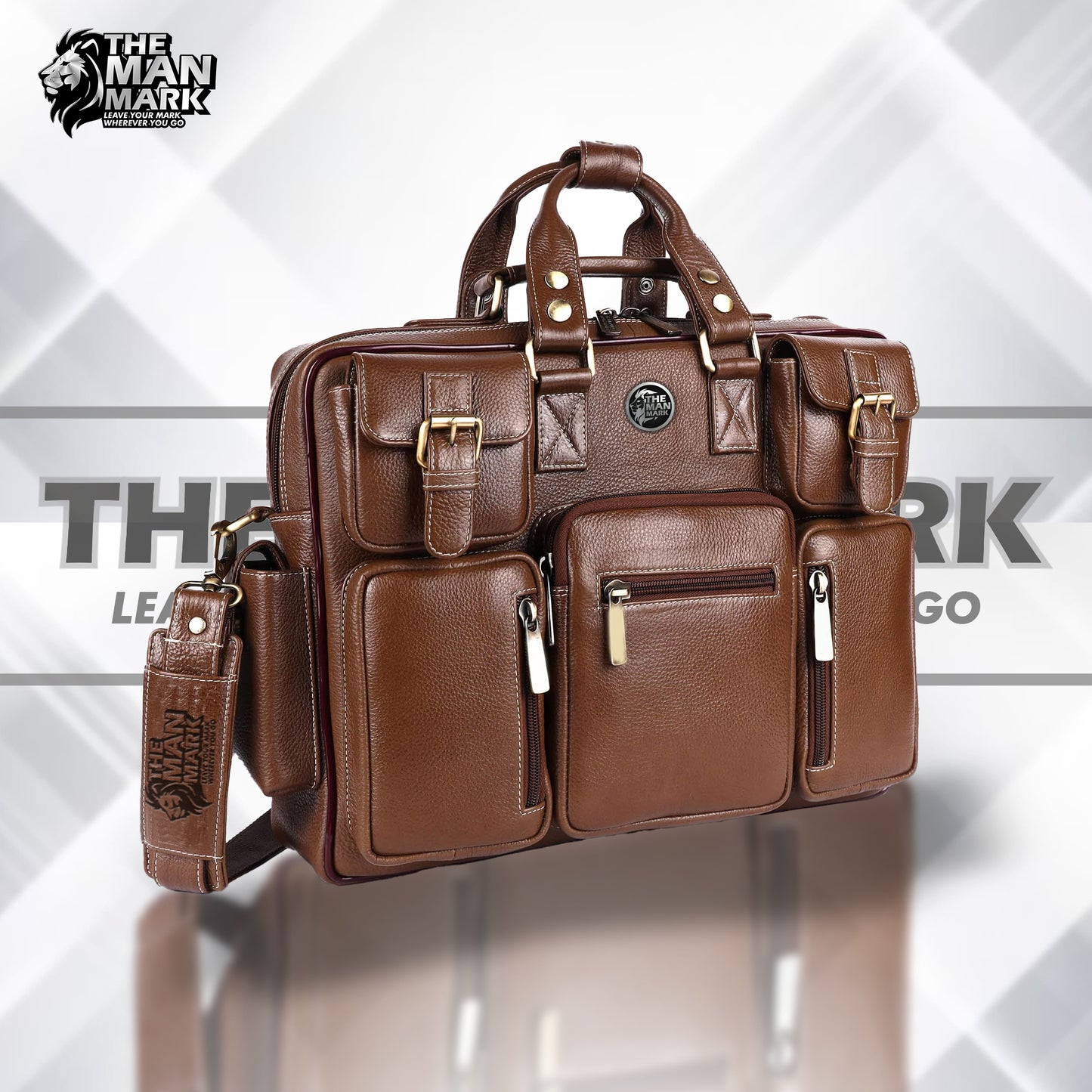 Premium Laptop Bag for Men - Office & Regulars Use - Genuine Leather - Fits for 14-16 Inch Laptops