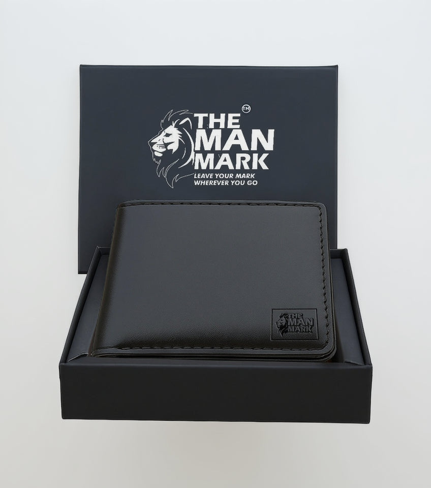 Black Sentinel Premium Leather Wallet - 6 Card Slots, 2 Currency Pockets, RFID Protection - Perfect Gift for Birthday, Valentine's Day, Father's Day, Brother's Day, Anniversary, Rakhi, Diwali etc