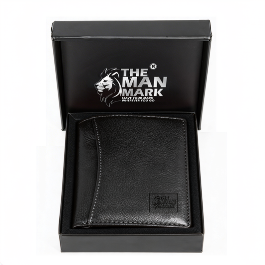 Elite (Black) Premium Leather Wallet - 8 Card Slots, 2 Currency Pockets, 2, ID Window, RFID Protection - Perfect Gift for Birthday, Valentine's Day, Father's Day, Brother's Day, Anniversary, Rakhi, Diwali etc