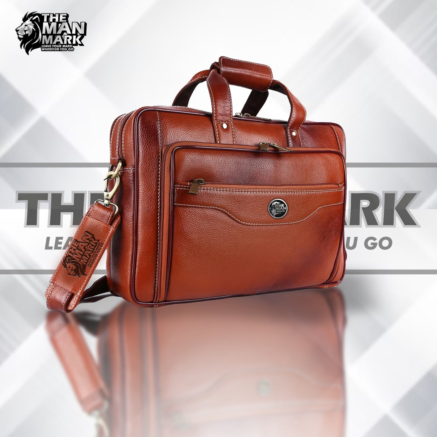 Leather Office Laptop Bags For Mens - Fits Up to 16-inch Laptop/MacBook - 1 Year Warranty Included