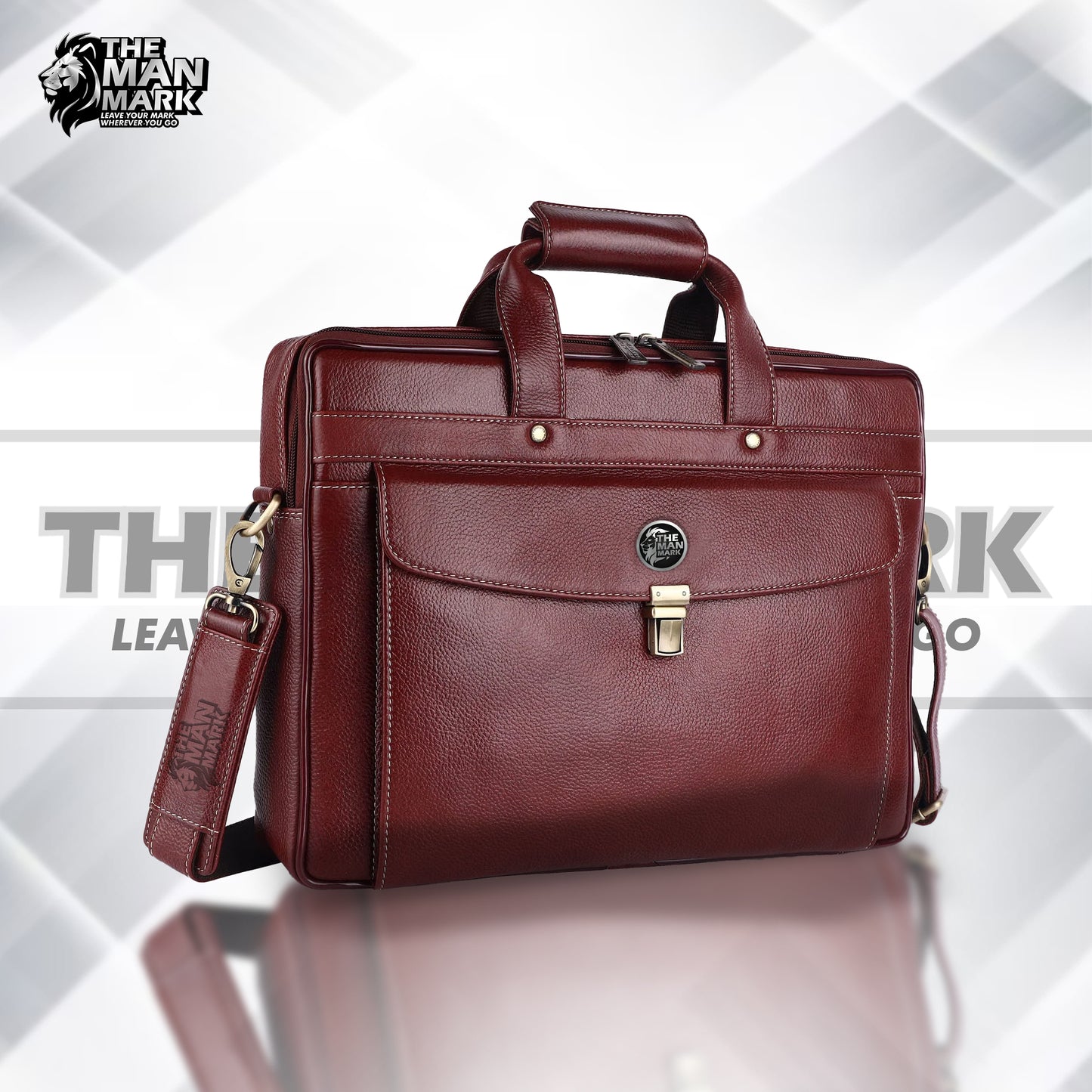 Genuine Leather Laptop Messenger Bag For Men - It Comes With 1 Year Warranty