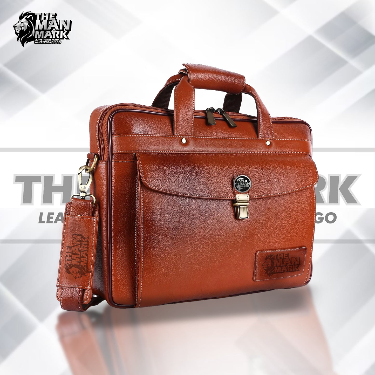 Genuine Leather Laptop Messenger Bag For Men - It Comes With 1 Year Warranty