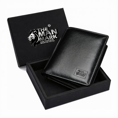 TRI - Fold (Black) Premium Leather Wallet for Men - 11 Card Slots, 2 Currency Pockets, 1 ID Window, RFID Protection - Perfect Gift for Birthday, Valentine's Day, Father's Day, Brother's Day, Anniversary, Rakhi, Diwali etc