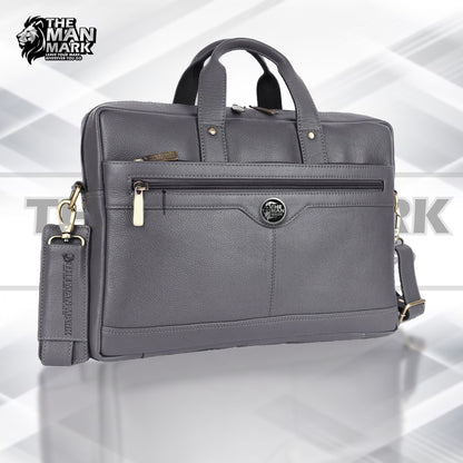 Laptop Bag for Men - Genuine Leather Office Bag with Multiple Compartments - Fits 14-16 Inch Laptop