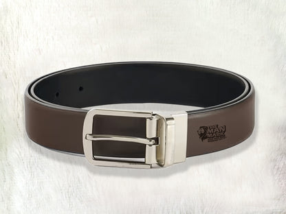 Dark Brown Leather Reversible Belt