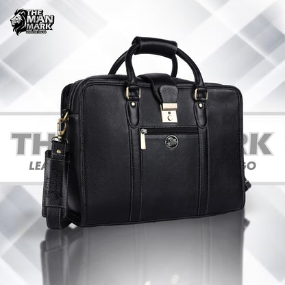 Leather Luxury Laptop Bag For Men With Adjustable & Removable Shoulder Strap