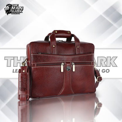 Leather Laptop Office Bag for Men - Messenger Shoulder Bag - Fits 1415.616 Inch Laptop