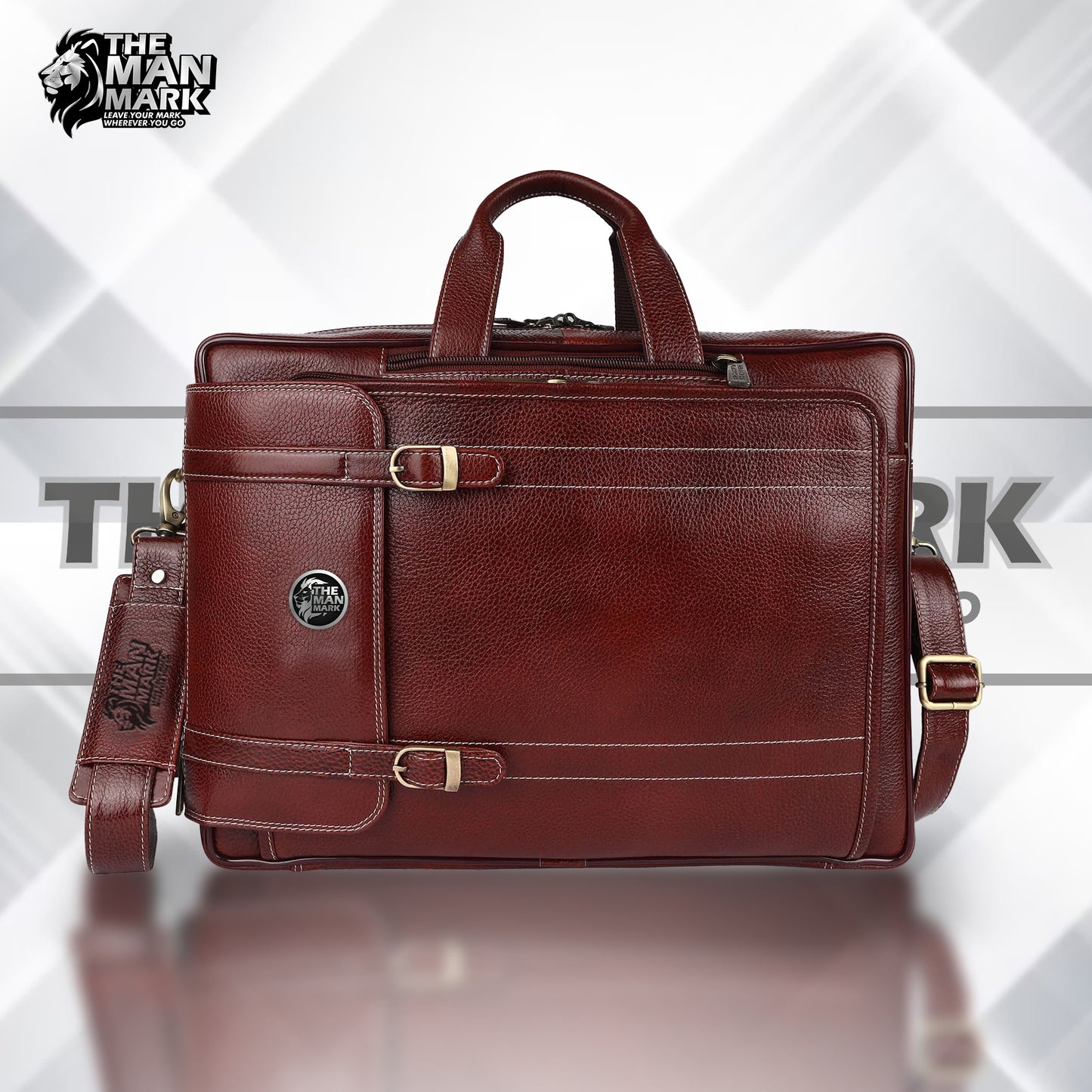 Laptop Bag for Men - Genuine Leather Office Bag - Fits upto 16 Inch LaptopMacBook - Messenger Bag