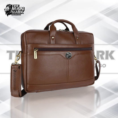 Laptop Bag for Men - Genuine Leather Office Bag with Multiple Compartments - Fits 14-16 Inch Laptop