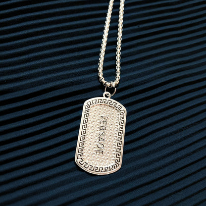 Necklaces Men Metal Silver Pendant Army Dog tag