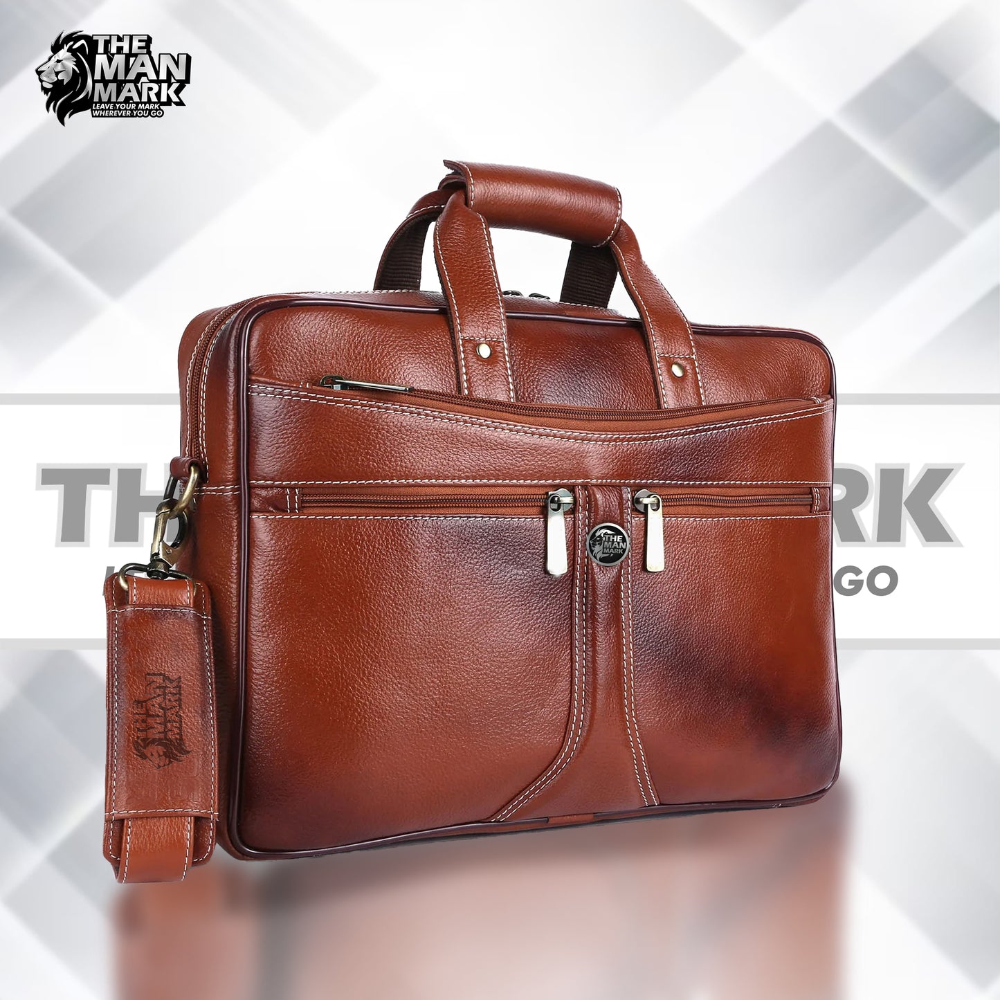 Leather Laptop Office Bag for Men - Messenger Shoulder Bag - Fits 1415.616 Inch Laptop