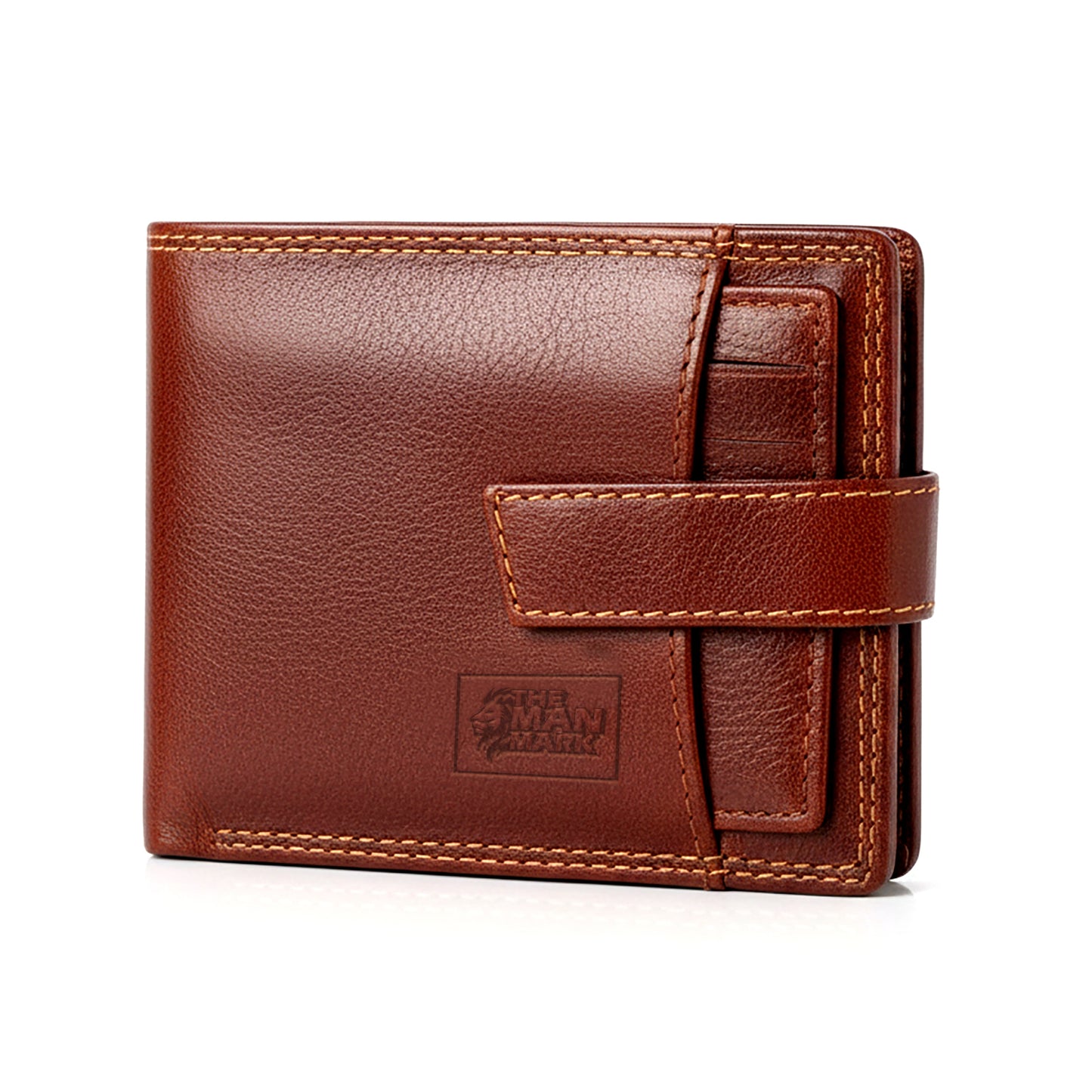 Elegant (Brown) with Extra card Holder Premium Leather Wallet - 5 Card Slots, 2 Currency Pockets, 2, ID Window, RFID Protection - Perfect Gift for Birthday, Valentine's Day, Father's Day, Brother's Day, Anniversary, Rakhi, Diwali etc