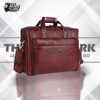 Leather Office Laptop Bags For Mens - Fits Up to 16-inch Laptop/MacBook - 1 Year Warranty Included