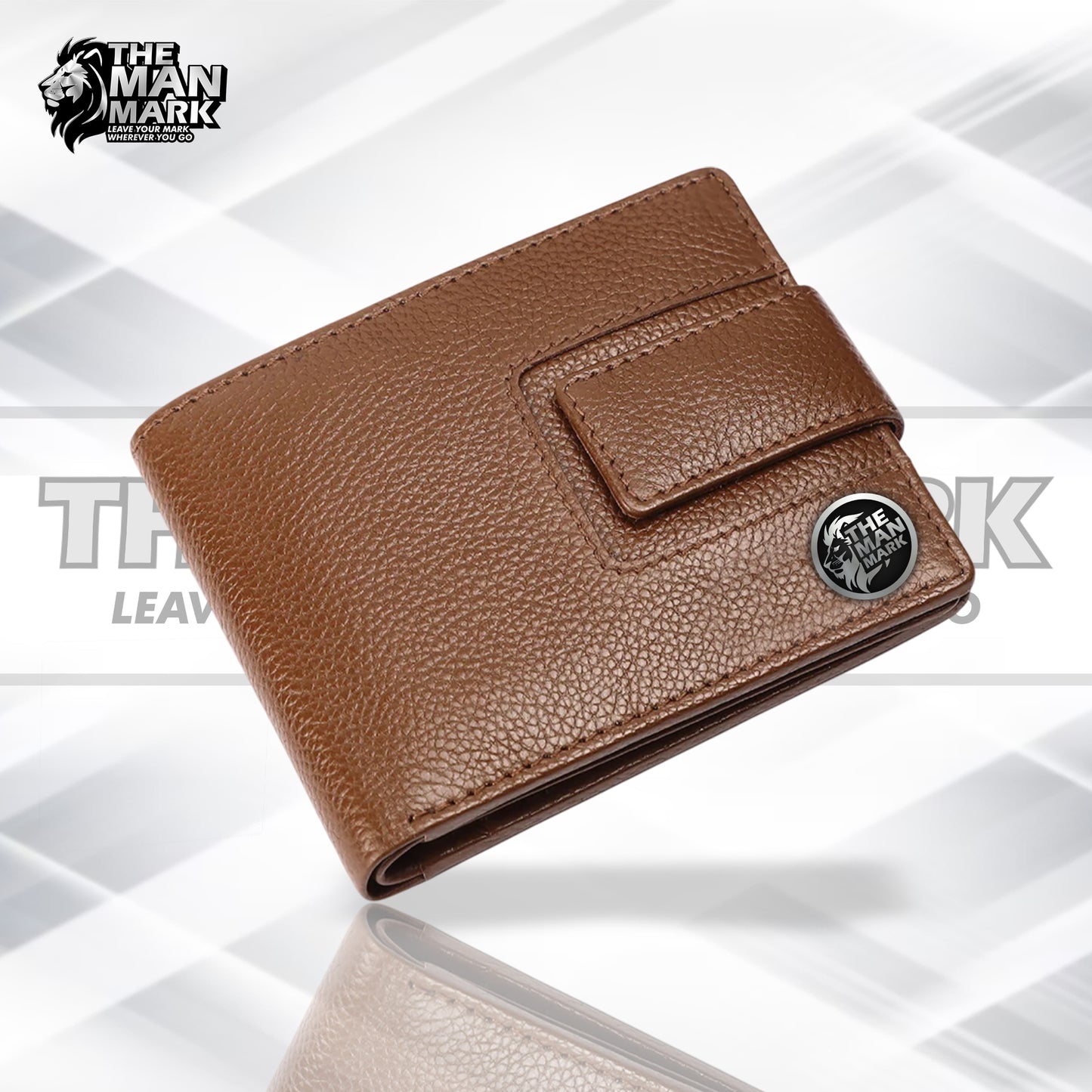 RFID Protected Bi-Fold Leather Wallet for Men - 6 Card Slots - Snap Button Closure - Gift for Men