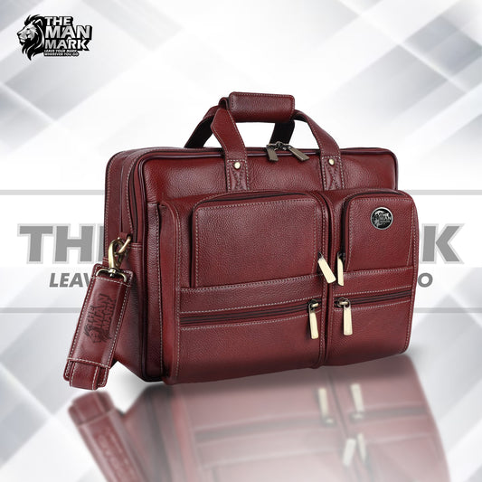 Genuine Leather Office Bag for Men - Fits Up to 16 Inch Laptop Mac Book