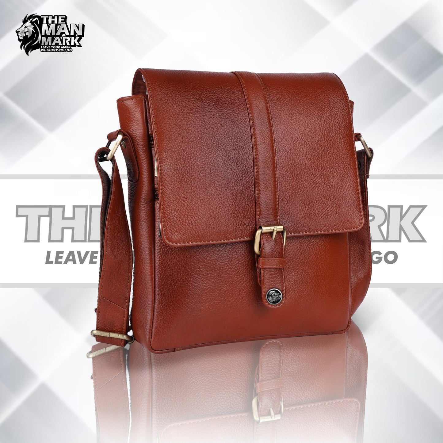 Genuine Leather Premium Sling Crossbody Bag For Men - 1 Year Warranty