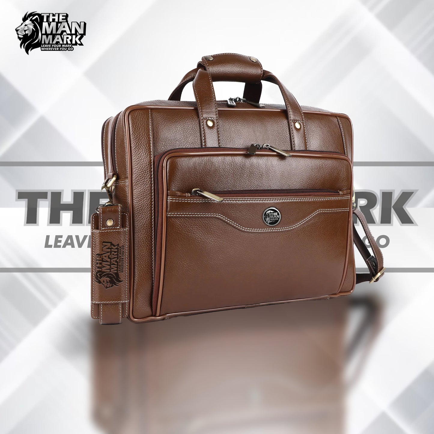 Leather Office Laptop Bags For Mens - Fits Up to 16-inch Laptop/MacBook - 1 Year Warranty Included