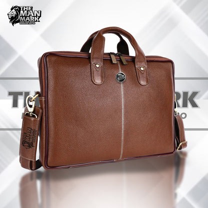 Office Bag for Men - Genuine Leather Laptop Bag - Fits Upto 14 Inch Laptop BagMacBook - 1 Year Warranty