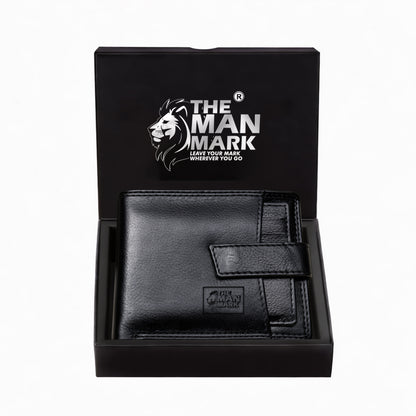 Elegant (Black) with Extra card Holder Premium Leather Wallet - 5 Card Slots, 2 Currency Pockets, 2, ID Window, RFID Protection - Perfect Gift for Birthday, Valentine's Day, Father's Day, Brother's Day, Anniversary, Rakhi, Diwali etc